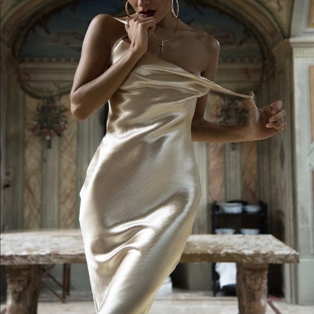 BNWT Ratc& Boa Dress in Gold Sz Small